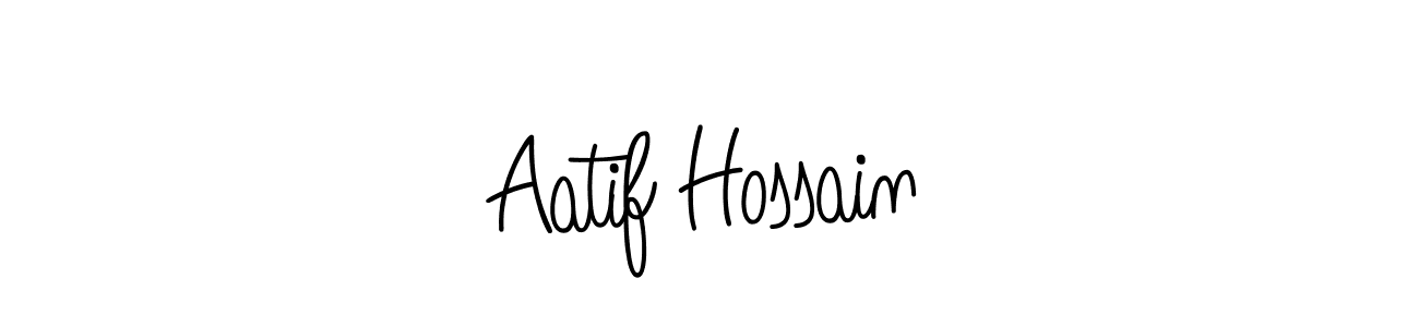 The best way (Angelique-Rose-font-FFP) to make a short signature is to pick only two or three words in your name. The name Aatif Hossain include a total of six letters. For converting this name. Aatif Hossain signature style 5 images and pictures png