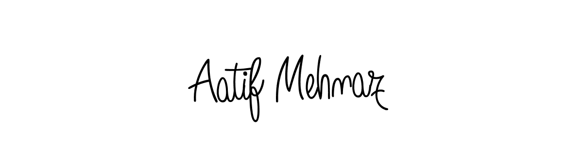 The best way (Angelique-Rose-font-FFP) to make a short signature is to pick only two or three words in your name. The name Aatif Mehnaz include a total of six letters. For converting this name. Aatif Mehnaz signature style 5 images and pictures png