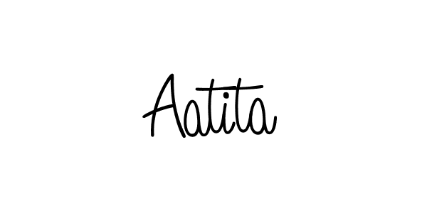 Design your own signature with our free online signature maker. With this signature software, you can create a handwritten (Angelique-Rose-font-FFP) signature for name Aatita. Aatita signature style 5 images and pictures png