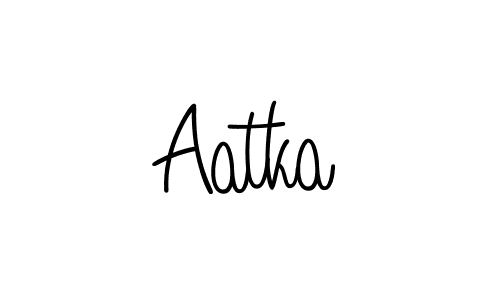 Design your own signature with our free online signature maker. With this signature software, you can create a handwritten (Angelique-Rose-font-FFP) signature for name Aatka. Aatka signature style 5 images and pictures png