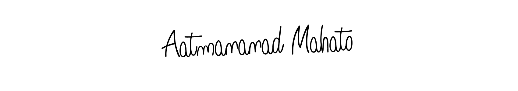 Use a signature maker to create a handwritten signature online. With this signature software, you can design (Angelique-Rose-font-FFP) your own signature for name Aatmananad Mahato. Aatmananad Mahato signature style 5 images and pictures png