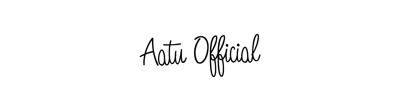 Design your own signature with our free online signature maker. With this signature software, you can create a handwritten (Angelique-Rose-font-FFP) signature for name Aatu Official. Aatu Official signature style 5 images and pictures png