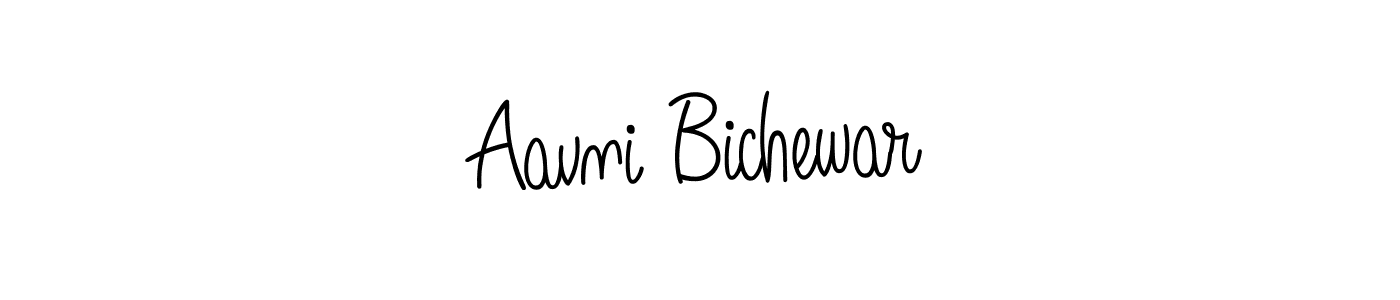 You should practise on your own different ways (Angelique-Rose-font-FFP) to write your name (Aavni Bichewar) in signature. don't let someone else do it for you. Aavni Bichewar signature style 5 images and pictures png