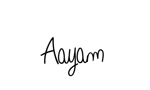 Use a signature maker to create a handwritten signature online. With this signature software, you can design (Angelique-Rose-font-FFP) your own signature for name Aayam. Aayam signature style 5 images and pictures png
