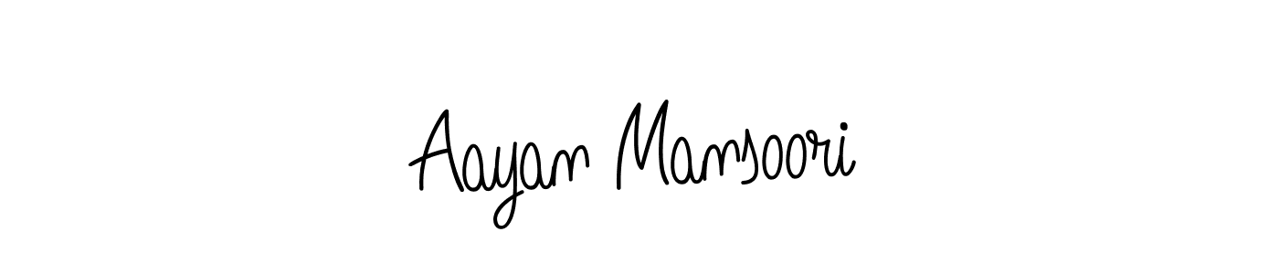 How to make Aayan Mansoori name signature. Use Angelique-Rose-font-FFP style for creating short signs online. This is the latest handwritten sign. Aayan Mansoori signature style 5 images and pictures png