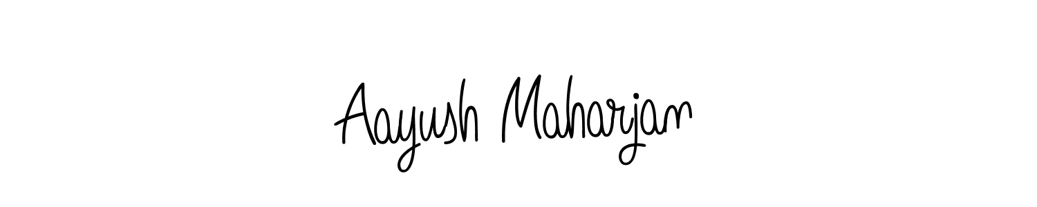 Use a signature maker to create a handwritten signature online. With this signature software, you can design (Angelique-Rose-font-FFP) your own signature for name Aayush Maharjan. Aayush Maharjan signature style 5 images and pictures png