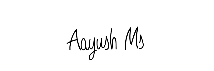 Aayush Ms stylish signature style. Best Handwritten Sign (Angelique-Rose-font-FFP) for my name. Handwritten Signature Collection Ideas for my name Aayush Ms. Aayush Ms signature style 5 images and pictures png