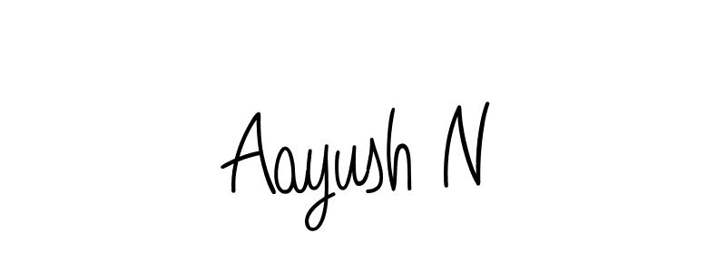 Make a beautiful signature design for name Aayush N. With this signature (Angelique-Rose-font-FFP) style, you can create a handwritten signature for free. Aayush N signature style 5 images and pictures png