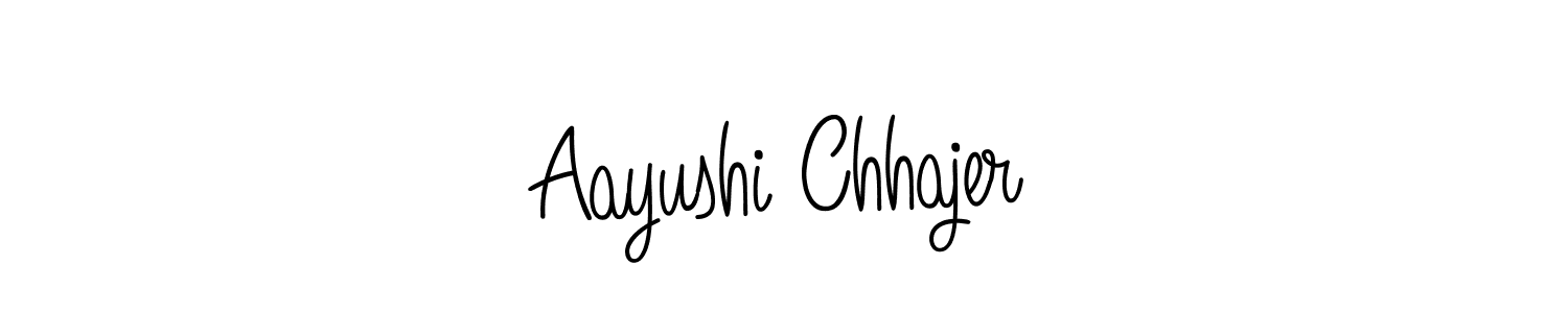 How to make Aayushi Chhajer name signature. Use Angelique-Rose-font-FFP style for creating short signs online. This is the latest handwritten sign. Aayushi Chhajer signature style 5 images and pictures png