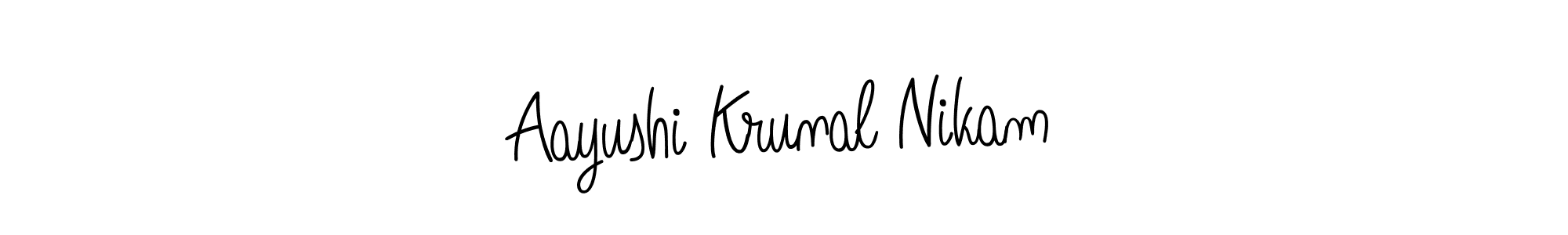 Make a beautiful signature design for name Aayushi Krunal Nikam. With this signature (Angelique-Rose-font-FFP) style, you can create a handwritten signature for free. Aayushi Krunal Nikam signature style 5 images and pictures png