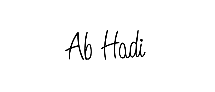 How to make Ab Hadi name signature. Use Angelique-Rose-font-FFP style for creating short signs online. This is the latest handwritten sign. Ab Hadi signature style 5 images and pictures png