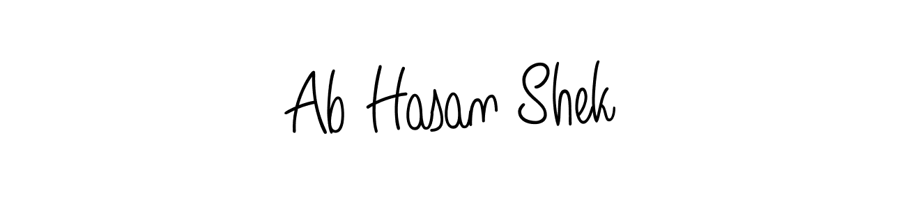Design your own signature with our free online signature maker. With this signature software, you can create a handwritten (Angelique-Rose-font-FFP) signature for name Ab Hasan Shek. Ab Hasan Shek signature style 5 images and pictures png
