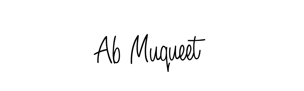 The best way (Angelique-Rose-font-FFP) to make a short signature is to pick only two or three words in your name. The name Ab Muqueet include a total of six letters. For converting this name. Ab Muqueet signature style 5 images and pictures png