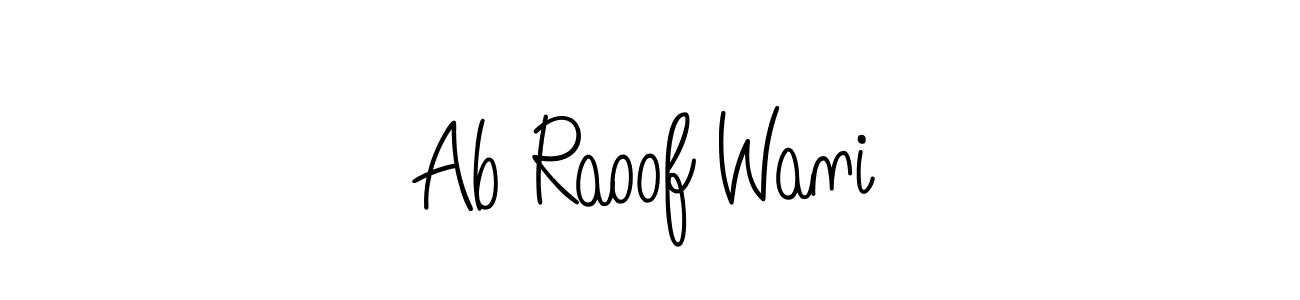 The best way (Angelique-Rose-font-FFP) to make a short signature is to pick only two or three words in your name. The name Ab Raoof Wani include a total of six letters. For converting this name. Ab Raoof Wani signature style 5 images and pictures png