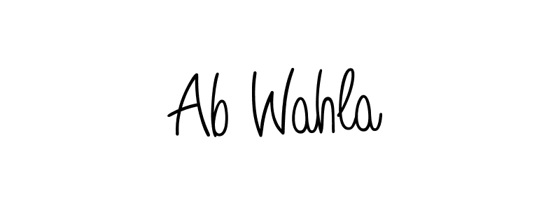 Make a beautiful signature design for name Ab Wahla. With this signature (Angelique-Rose-font-FFP) style, you can create a handwritten signature for free. Ab Wahla signature style 5 images and pictures png