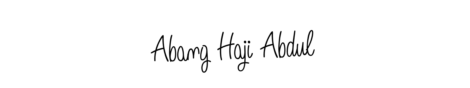 Angelique-Rose-font-FFP is a professional signature style that is perfect for those who want to add a touch of class to their signature. It is also a great choice for those who want to make their signature more unique. Get Abang Haji Abdul name to fancy signature for free. Abang Haji Abdul signature style 5 images and pictures png