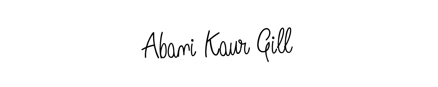 if you are searching for the best signature style for your name Abani Kaur Gill. so please give up your signature search. here we have designed multiple signature styles  using Angelique-Rose-font-FFP. Abani Kaur Gill signature style 5 images and pictures png