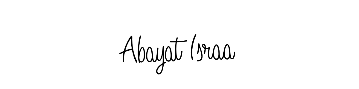 if you are searching for the best signature style for your name Abayat Israa. so please give up your signature search. here we have designed multiple signature styles  using Angelique-Rose-font-FFP. Abayat Israa signature style 5 images and pictures png