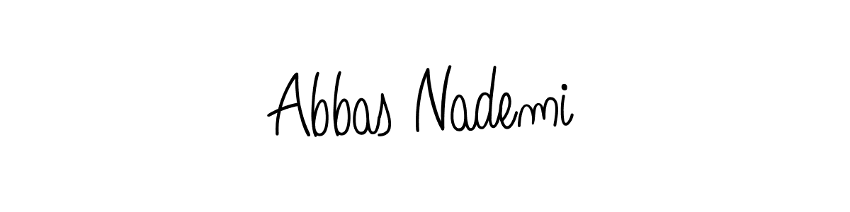 How to make Abbas Nademi name signature. Use Angelique-Rose-font-FFP style for creating short signs online. This is the latest handwritten sign. Abbas Nademi signature style 5 images and pictures png