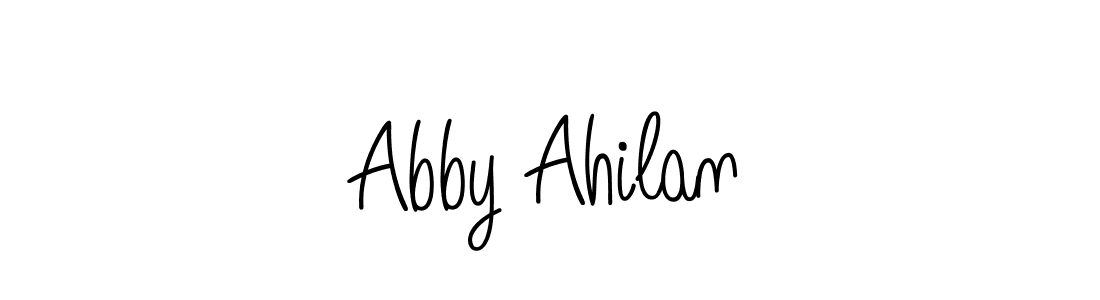 Abby Ahilan stylish signature style. Best Handwritten Sign (Angelique-Rose-font-FFP) for my name. Handwritten Signature Collection Ideas for my name Abby Ahilan. Abby Ahilan signature style 5 images and pictures png