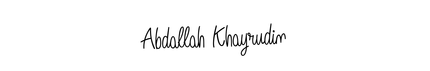 The best way (Angelique-Rose-font-FFP) to make a short signature is to pick only two or three words in your name. The name Abdallah Khayrudin include a total of six letters. For converting this name. Abdallah Khayrudin signature style 5 images and pictures png