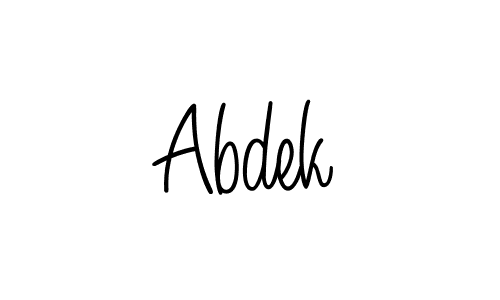 You should practise on your own different ways (Angelique-Rose-font-FFP) to write your name (Abdek) in signature. don't let someone else do it for you. Abdek signature style 5 images and pictures png