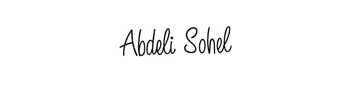 The best way (Angelique-Rose-font-FFP) to make a short signature is to pick only two or three words in your name. The name Abdeli Sohel include a total of six letters. For converting this name. Abdeli Sohel signature style 5 images and pictures png