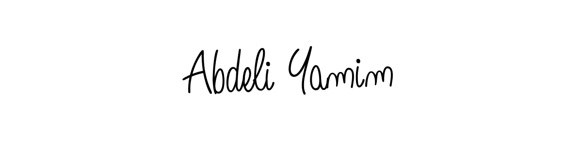 Use a signature maker to create a handwritten signature online. With this signature software, you can design (Angelique-Rose-font-FFP) your own signature for name Abdeli Yamim. Abdeli Yamim signature style 5 images and pictures png