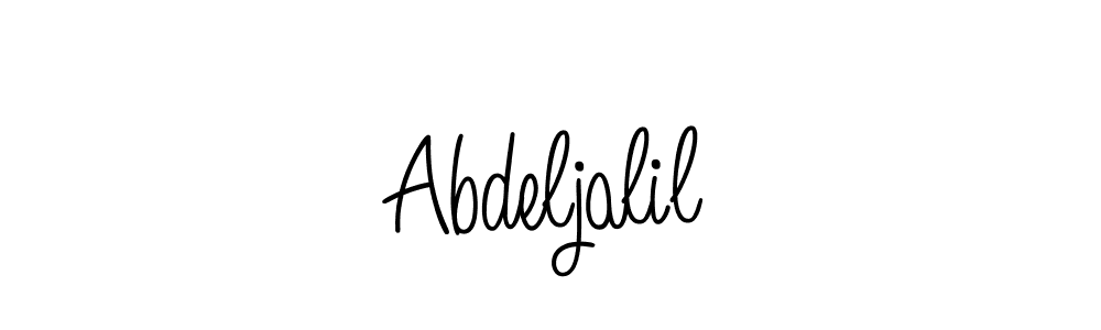 Use a signature maker to create a handwritten signature online. With this signature software, you can design (Angelique-Rose-font-FFP) your own signature for name Abdeljalil. Abdeljalil signature style 5 images and pictures png