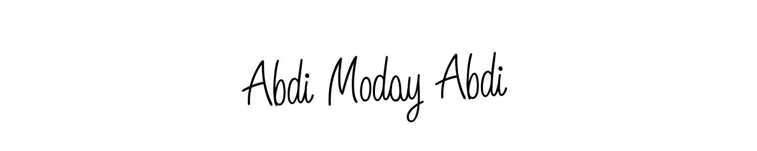 The best way (Angelique-Rose-font-FFP) to make a short signature is to pick only two or three words in your name. The name Abdi Moday Abdi include a total of six letters. For converting this name. Abdi Moday Abdi signature style 5 images and pictures png