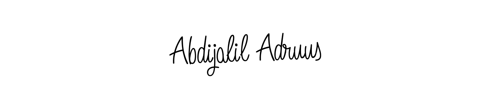The best way (Angelique-Rose-font-FFP) to make a short signature is to pick only two or three words in your name. The name Abdijalil Adruus include a total of six letters. For converting this name. Abdijalil Adruus signature style 5 images and pictures png