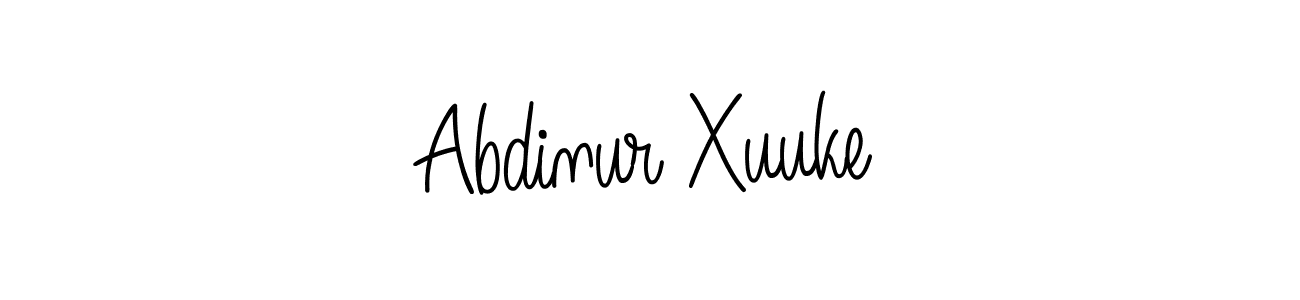 The best way (Angelique-Rose-font-FFP) to make a short signature is to pick only two or three words in your name. The name Abdinur Xuuke include a total of six letters. For converting this name. Abdinur Xuuke signature style 5 images and pictures png