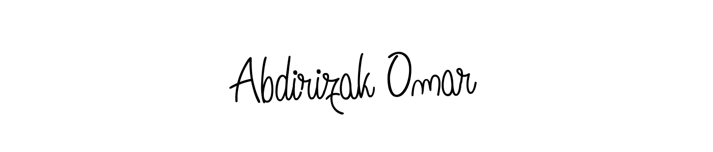 Use a signature maker to create a handwritten signature online. With this signature software, you can design (Angelique-Rose-font-FFP) your own signature for name Abdirizak Omar. Abdirizak Omar signature style 5 images and pictures png