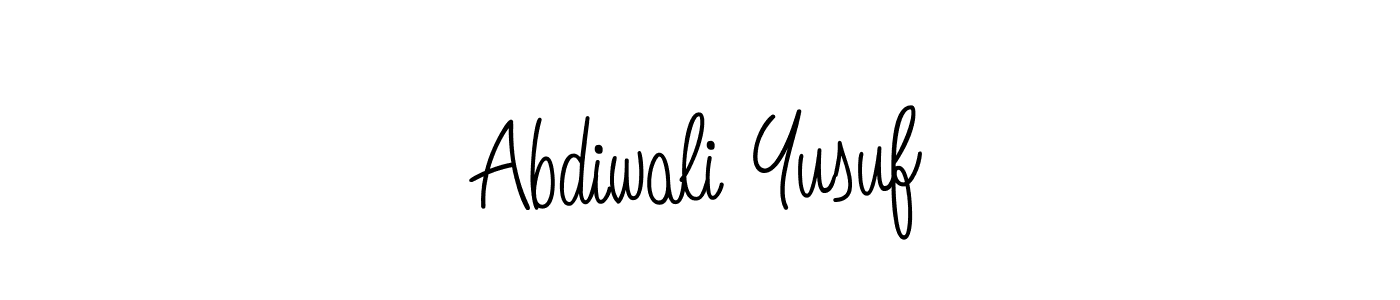 You should practise on your own different ways (Angelique-Rose-font-FFP) to write your name (Abdiwali Yusuf) in signature. don't let someone else do it for you. Abdiwali Yusuf signature style 5 images and pictures png
