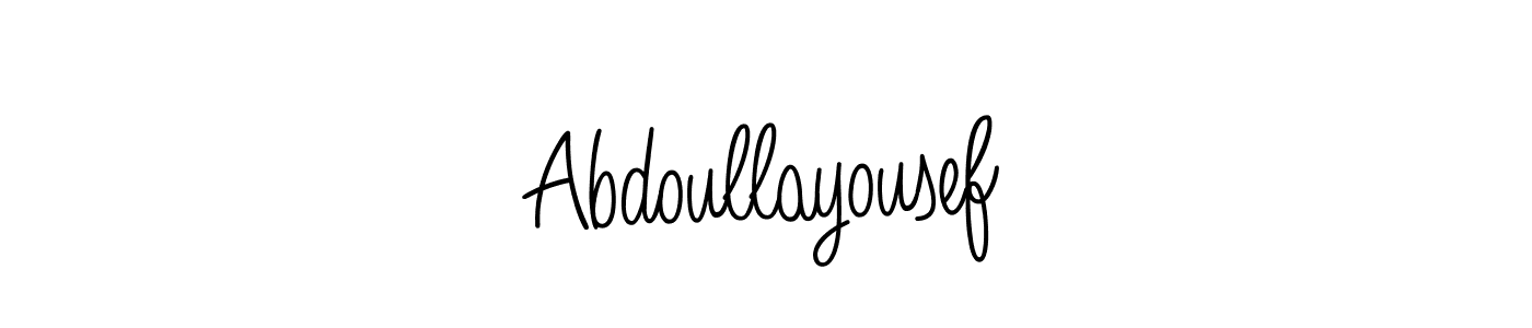 Make a beautiful signature design for name Abdoullayousef. With this signature (Angelique-Rose-font-FFP) style, you can create a handwritten signature for free. Abdoullayousef signature style 5 images and pictures png