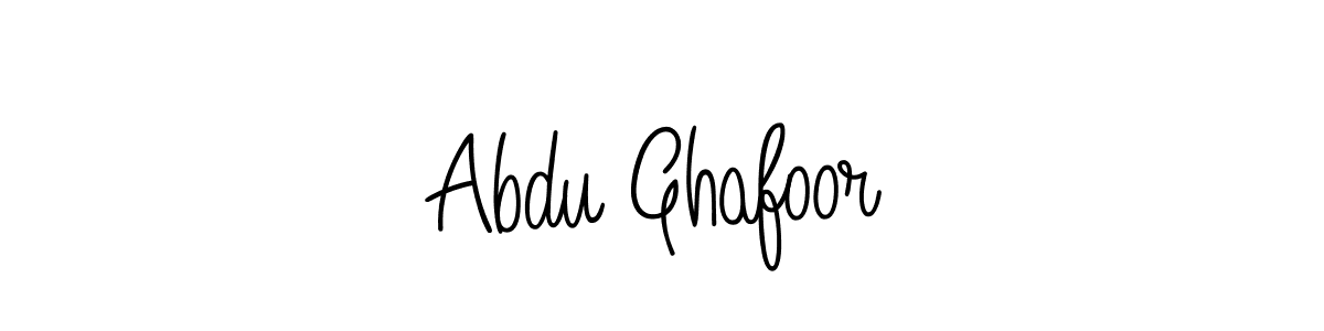 The best way (Angelique-Rose-font-FFP) to make a short signature is to pick only two or three words in your name. The name Abdu Ghafoor include a total of six letters. For converting this name. Abdu Ghafoor signature style 5 images and pictures png