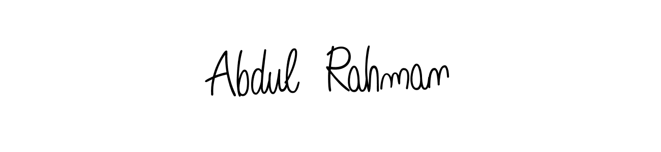 The best way (Angelique-Rose-font-FFP) to make a short signature is to pick only two or three words in your name. The name Abdul  Rahman include a total of six letters. For converting this name. Abdul  Rahman signature style 5 images and pictures png