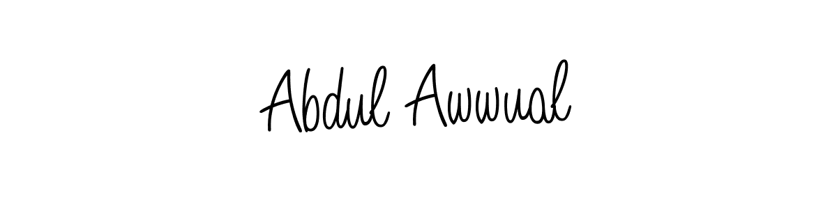 You should practise on your own different ways (Angelique-Rose-font-FFP) to write your name (Abdul Awwual) in signature. don't let someone else do it for you. Abdul Awwual signature style 5 images and pictures png