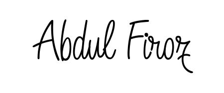 Try this chic Abdul Firoz handwritten sign style. Using Angelique-Rose-font-FFP font elements, it gives your name a sleek, memorable identity. Abdul Firoz signature style 5 images and pictures png