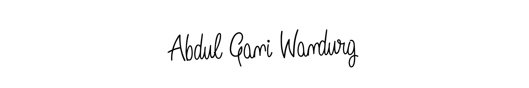 The best way (Angelique-Rose-font-FFP) to make a short signature is to pick only two or three words in your name. The name Abdul Gani Wandurg include a total of six letters. For converting this name. Abdul Gani Wandurg signature style 5 images and pictures png