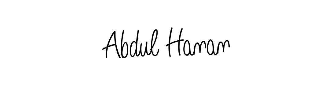 How to make Abdul Hanan name signature. Use Angelique-Rose-font-FFP style for creating short signs online. This is the latest handwritten sign. Abdul Hanan signature style 5 images and pictures png