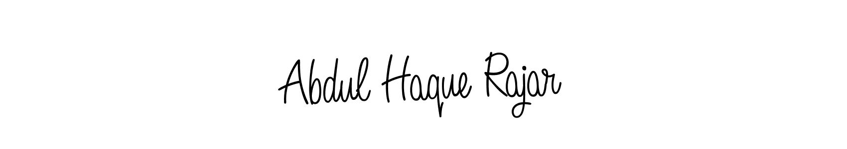 The best way (Angelique-Rose-font-FFP) to make a short signature is to pick only two or three words in your name. The name Abdul Haque Rajar include a total of six letters. For converting this name. Abdul Haque Rajar signature style 5 images and pictures png