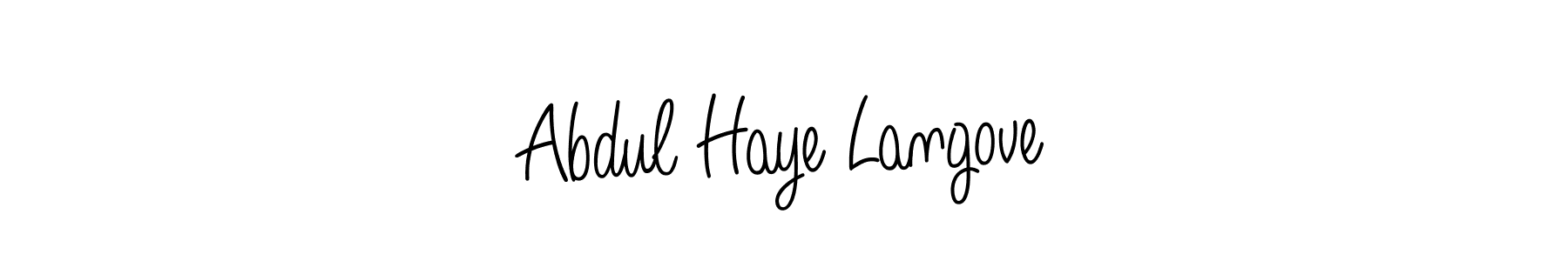 How to make Abdul Haye Langove name signature. Use Angelique-Rose-font-FFP style for creating short signs online. This is the latest handwritten sign. Abdul Haye Langove signature style 5 images and pictures png
