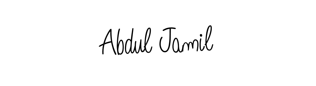 The best way (Angelique-Rose-font-FFP) to make a short signature is to pick only two or three words in your name. The name Abdul Jamil include a total of six letters. For converting this name. Abdul Jamil signature style 5 images and pictures png