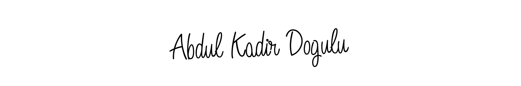 You should practise on your own different ways (Angelique-Rose-font-FFP) to write your name (Abdul Kadir Dogulu) in signature. don't let someone else do it for you. Abdul Kadir Dogulu signature style 5 images and pictures png