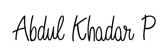The Angelique-Rose-font-FFP signature style provides a bold statement for name Abdul Khadar P. Designed for business owners, executives, and leaders. Abdul Khadar P signature style 5 images and pictures png
