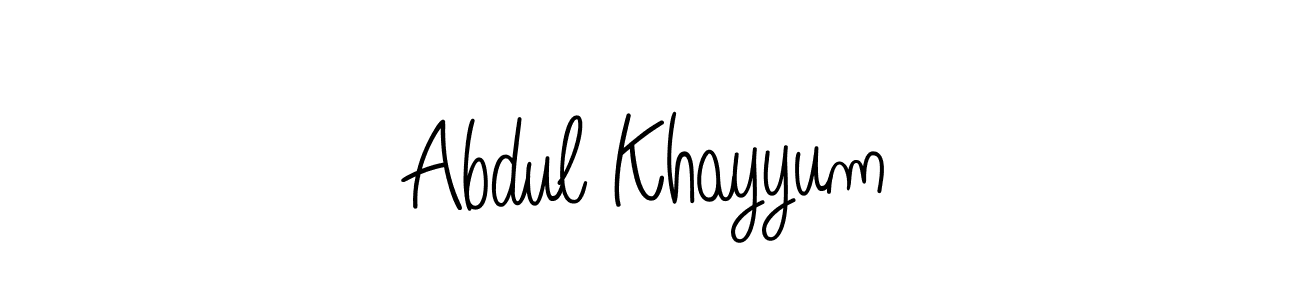 Use a signature maker to create a handwritten signature online. With this signature software, you can design (Angelique-Rose-font-FFP) your own signature for name Abdul Khayyum. Abdul Khayyum signature style 5 images and pictures png