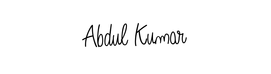 Use a signature maker to create a handwritten signature online. With this signature software, you can design (Angelique-Rose-font-FFP) your own signature for name Abdul Kumar. Abdul Kumar signature style 5 images and pictures png