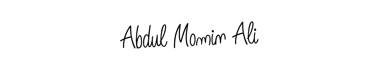 You should practise on your own different ways (Angelique-Rose-font-FFP) to write your name (Abdul Momin Ali) in signature. don't let someone else do it for you. Abdul Momin Ali signature style 5 images and pictures png