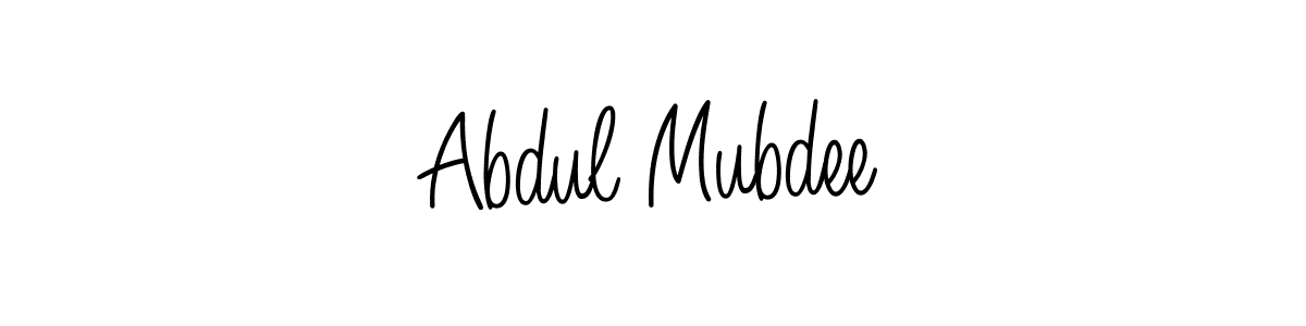 You should practise on your own different ways (Angelique-Rose-font-FFP) to write your name (Abdul Mubdee) in signature. don't let someone else do it for you. Abdul Mubdee signature style 5 images and pictures png